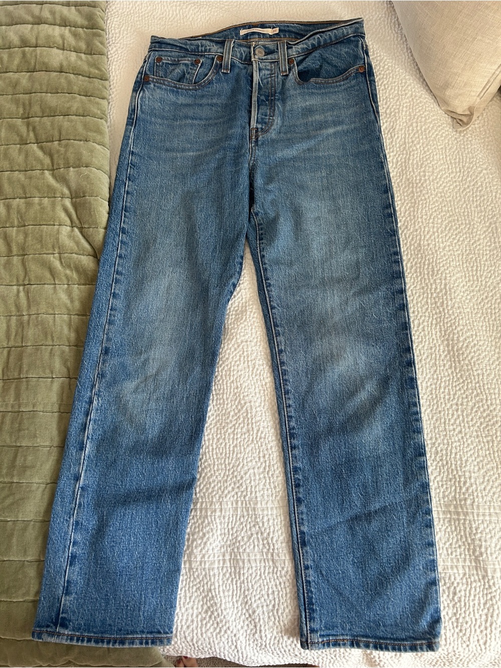 Levi’s Wedgie Straight High Rise Cotton Jean Button Fly Women